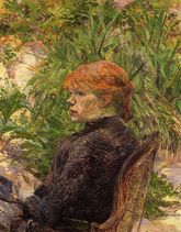 Тулуз-Лотрек Рыжеволосая женщина сидящая в саду Форреста. 1889г